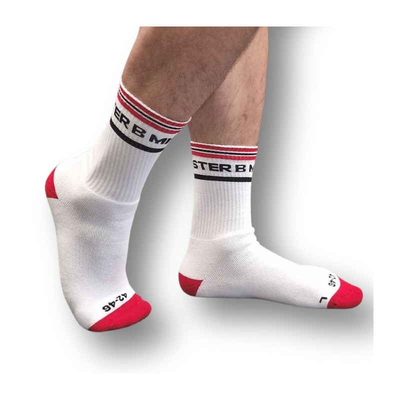 Mr B - Mister B Chaussettes Fist Pig Blanc-Rouge